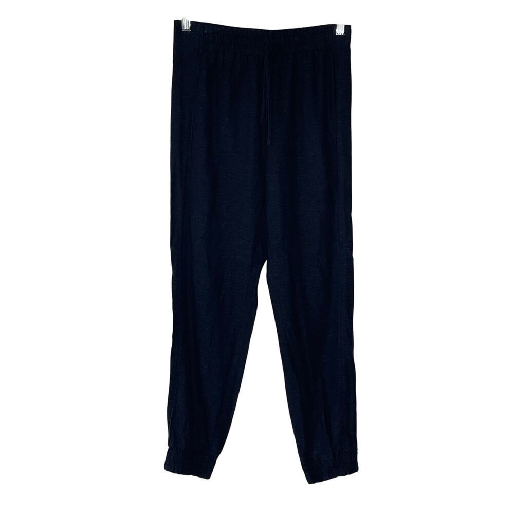 GULE GULE BLACK PULL ON  JOGGER LINEN BLEND  PANTS SIZE M‎